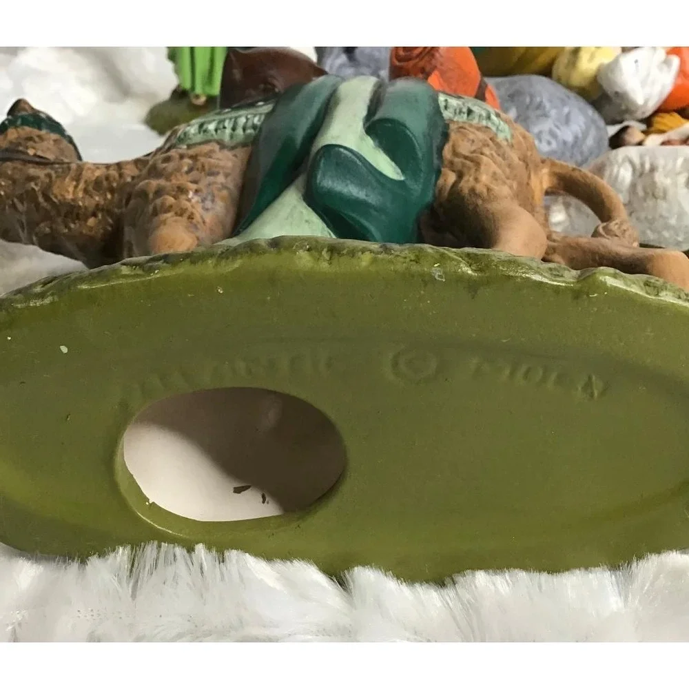 Vintage Christmas Nativity Set Atlantic Mold 17 Piece Ceramic 1970 Hand Painted‎